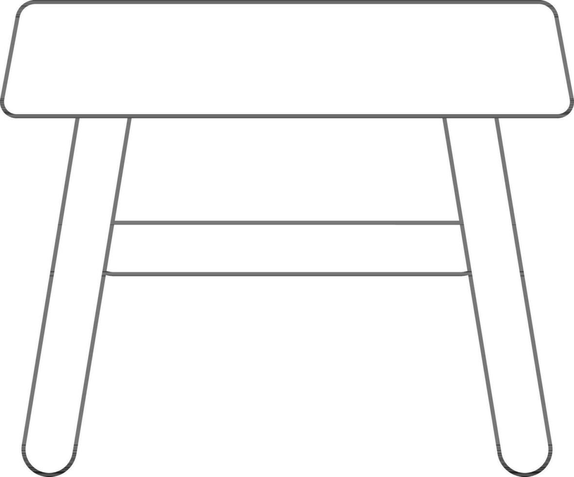 Stool icon made with wood in stroke style. vector