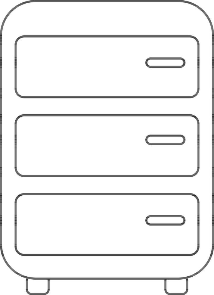 Stroke style of drawer icon for storage. vector