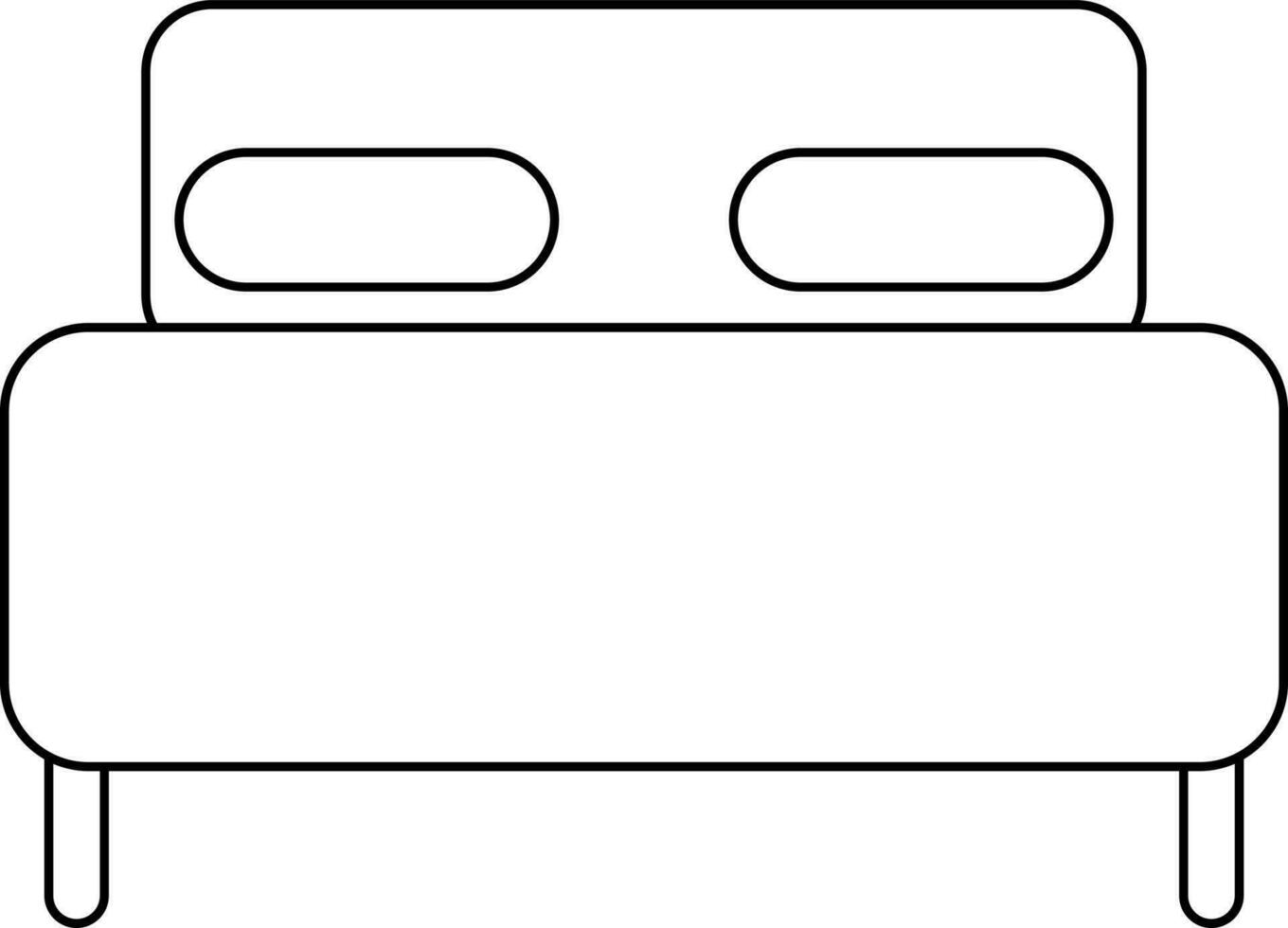 Stroke style of bed icon for sleep in isolated. vector