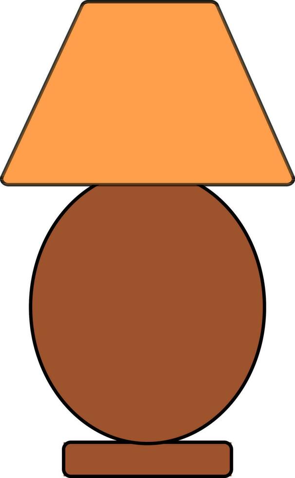Table lamp icon in color for lighting concept. vector