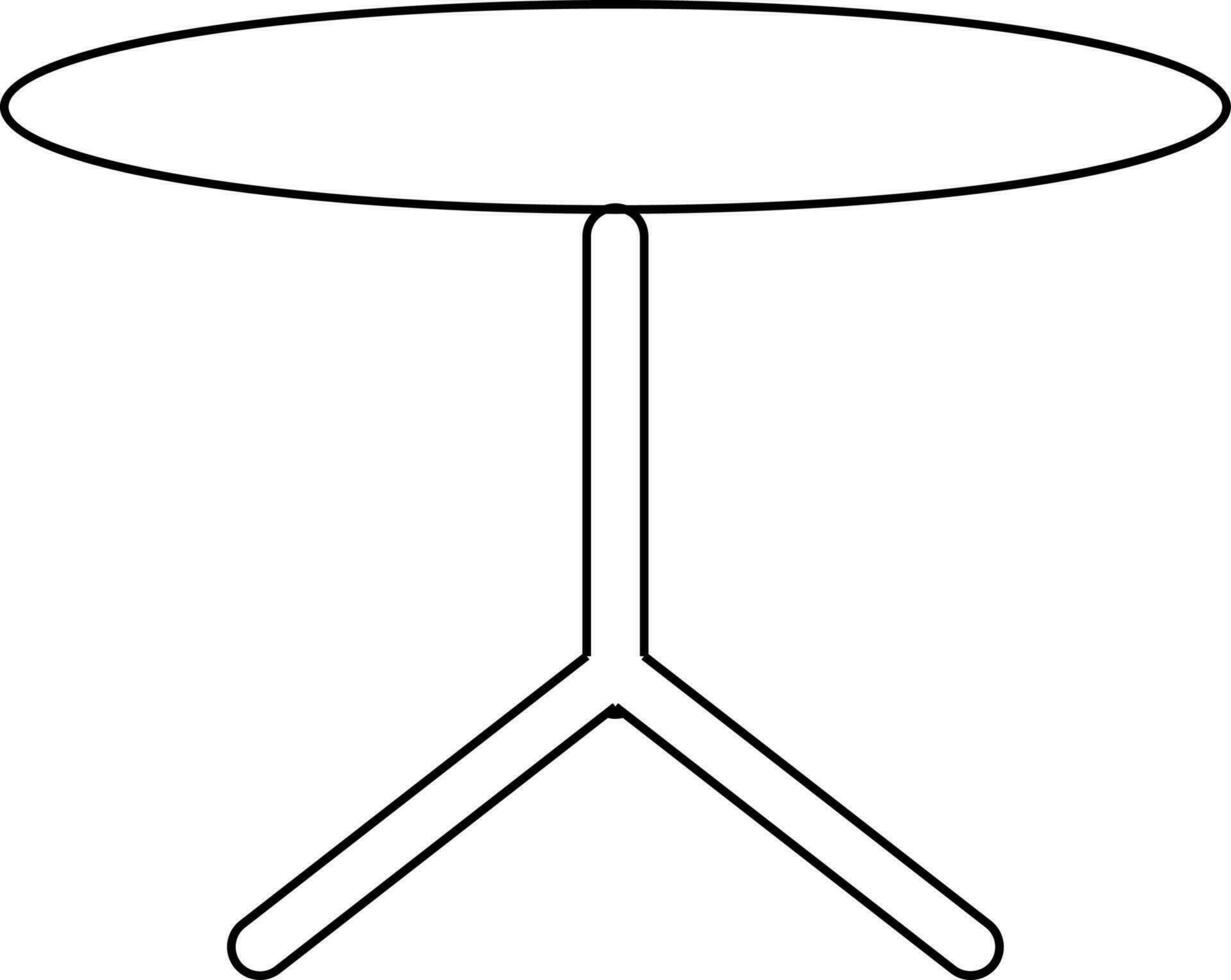 Stroke style of table icon for coffee or tea concept. vector