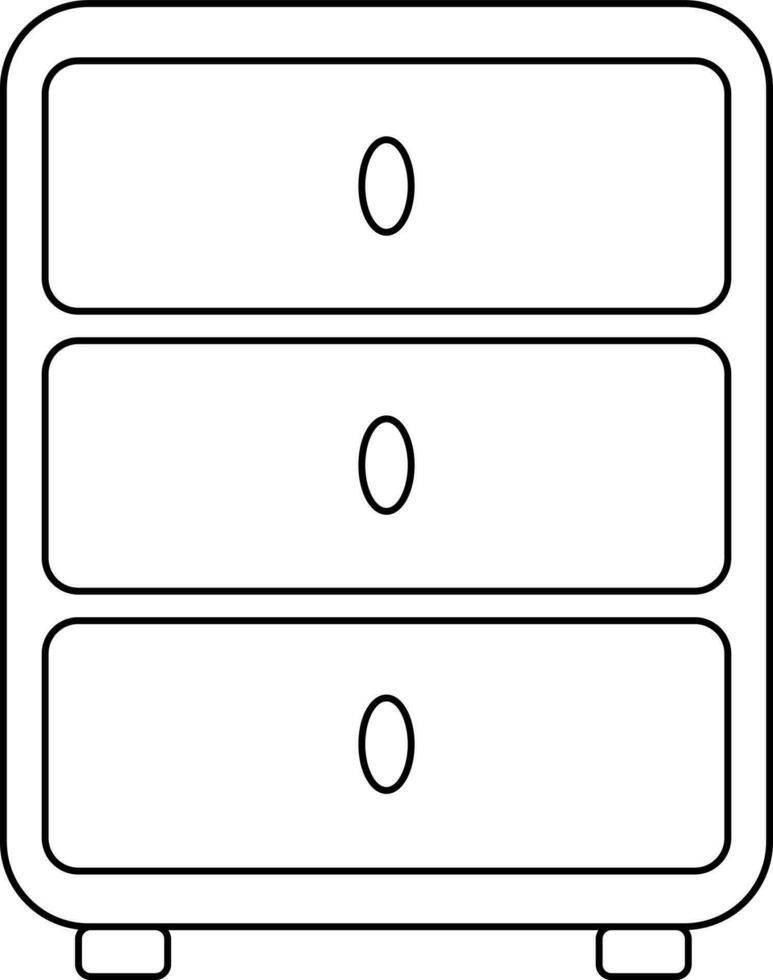 Drawer icon using in household concept with stroke style. vector