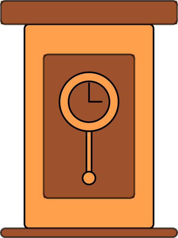Illustration of wooden frame of clock for furniture concept. vector
