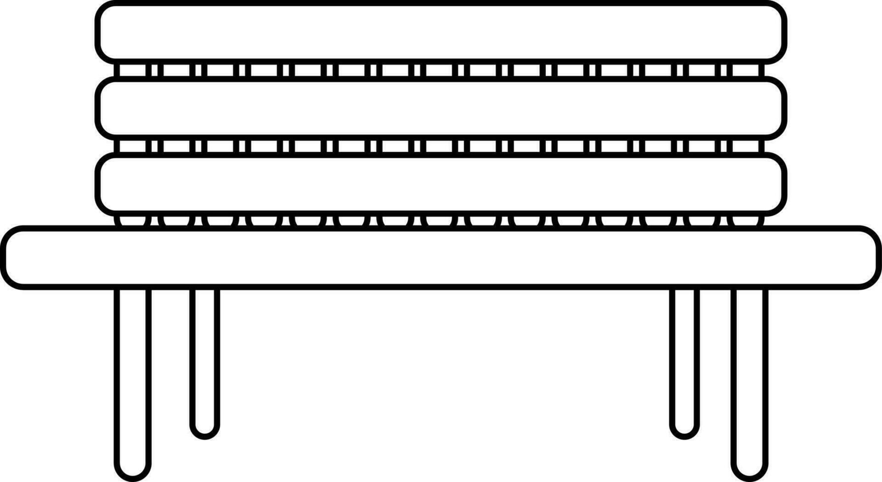 Stroke style of bench icon for sitting concept. vector