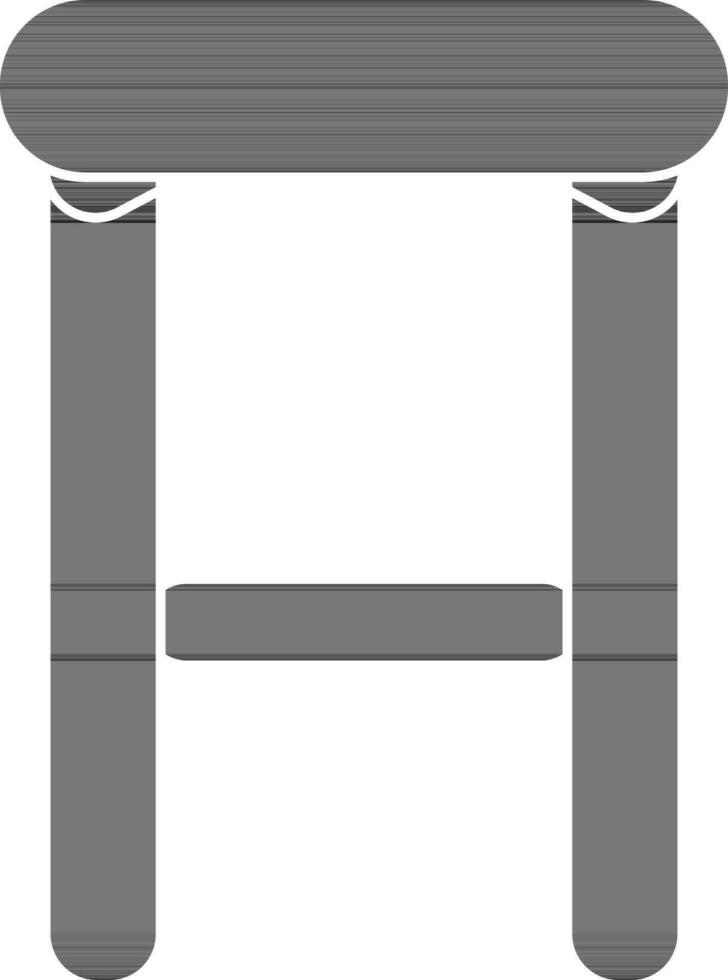 Illustration of stool icon in black for sitting concept. vector