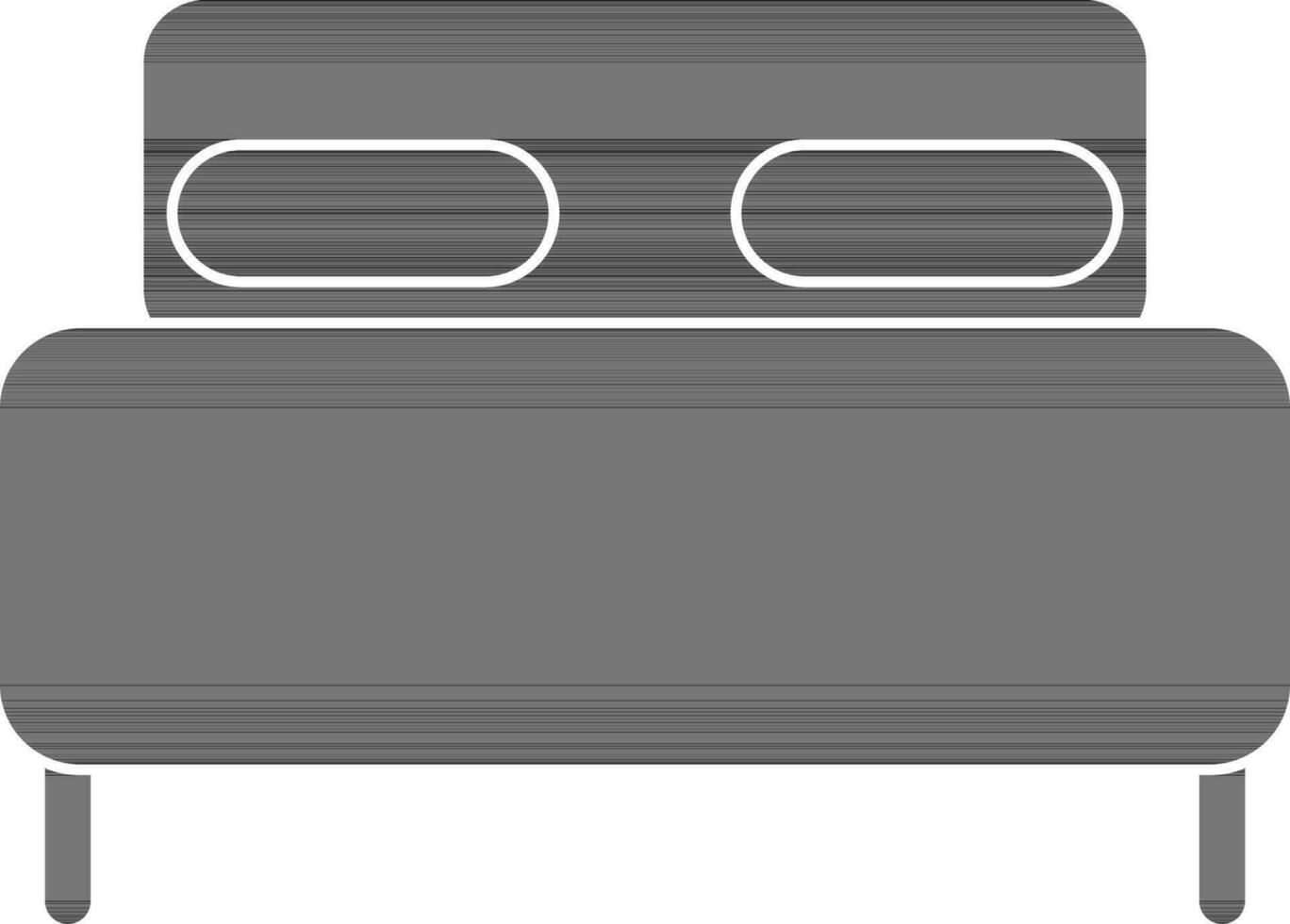 Illustration of bed icon for sleep in black style. vector