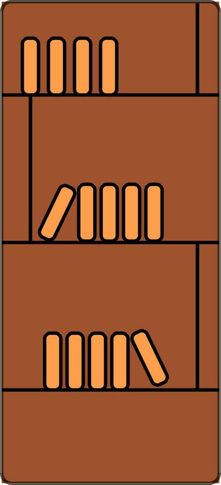 Bookcase icon with color for library concept in isolated. vector