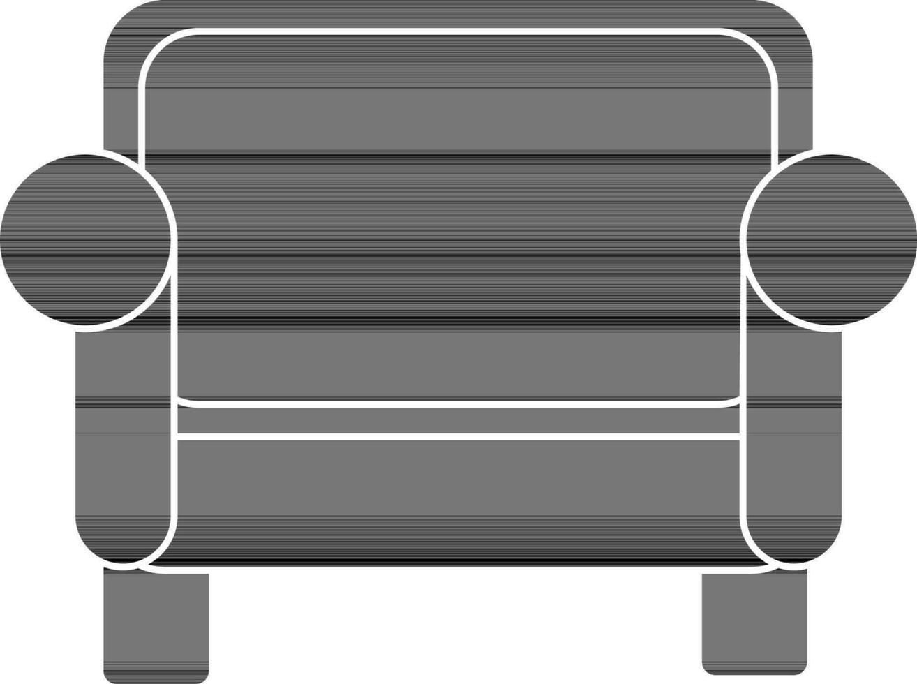 Sillón icono hecho para casa en glifo estilo. vector