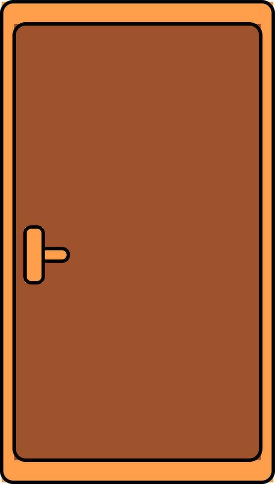 Illustration of door icon in color for furniture concept. vector