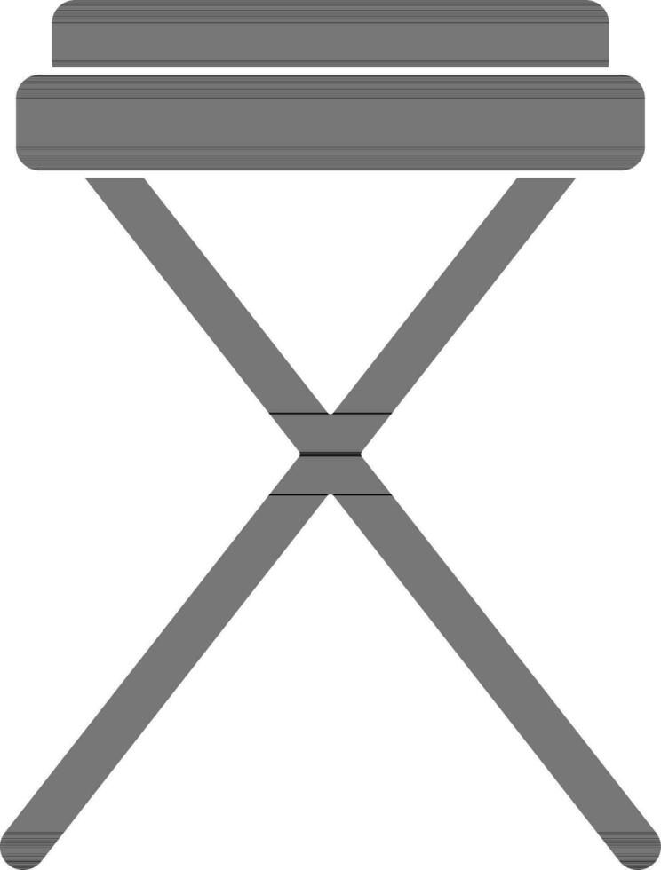 Folding chair icon in black for resting. vector
