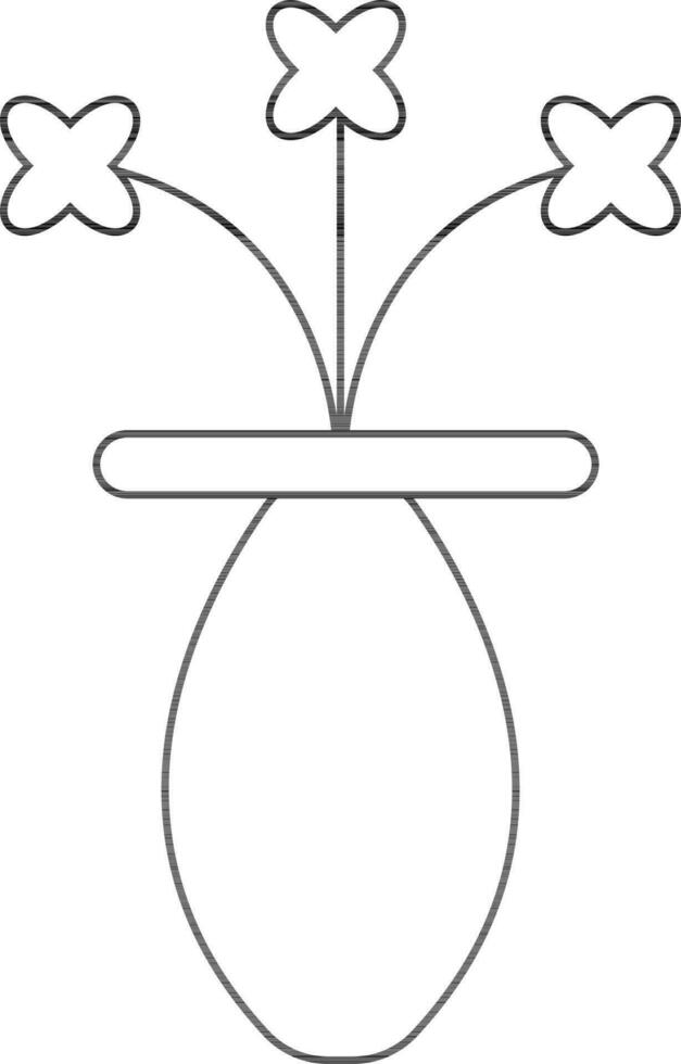 carrera estilo de maceta icono con flor en ilustración. vector