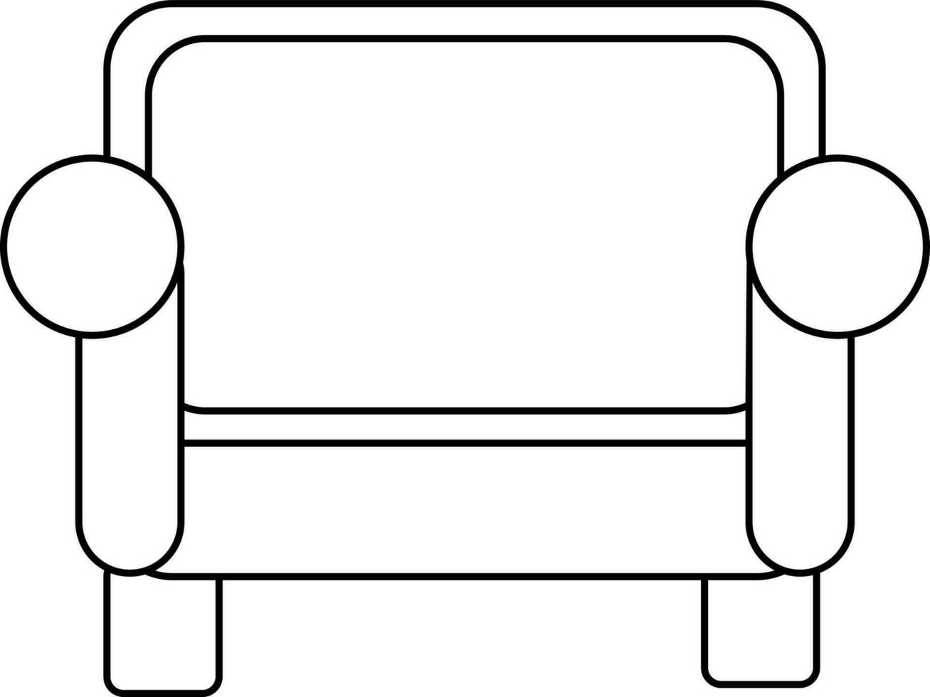Stroke style of armchair icon made for household. vector