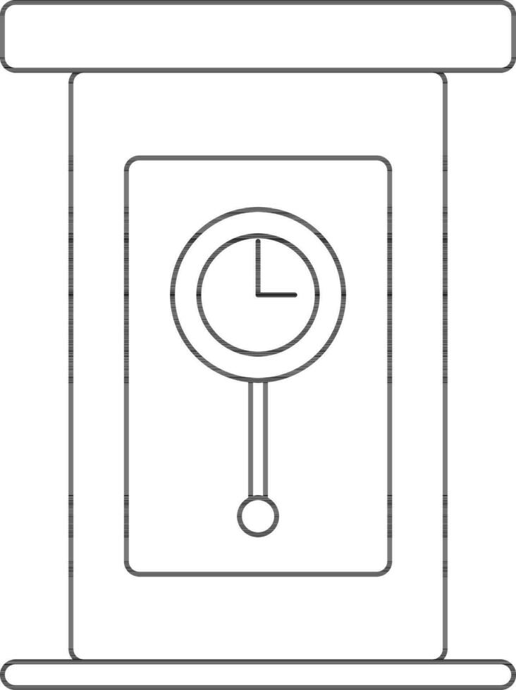 Wooden frame for clock in stroke style. vector