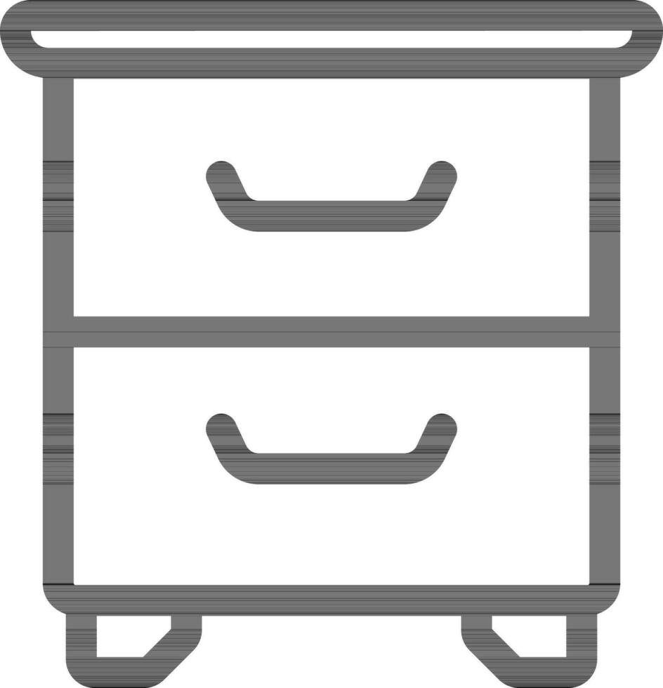 Isolated Drawer Icon in Thin Line Art. vector