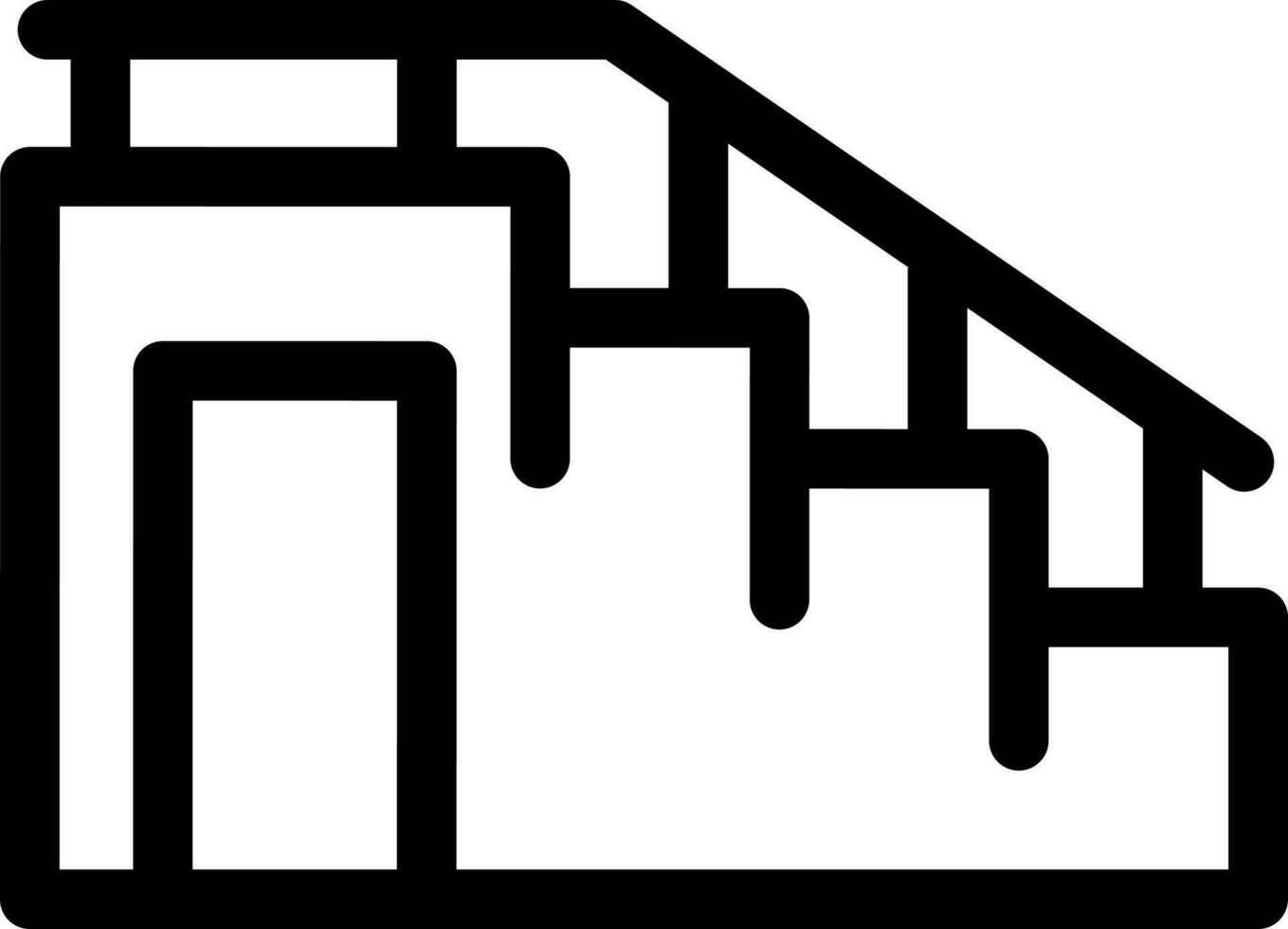 negro línea Arte ilustración de escalera icono. vector