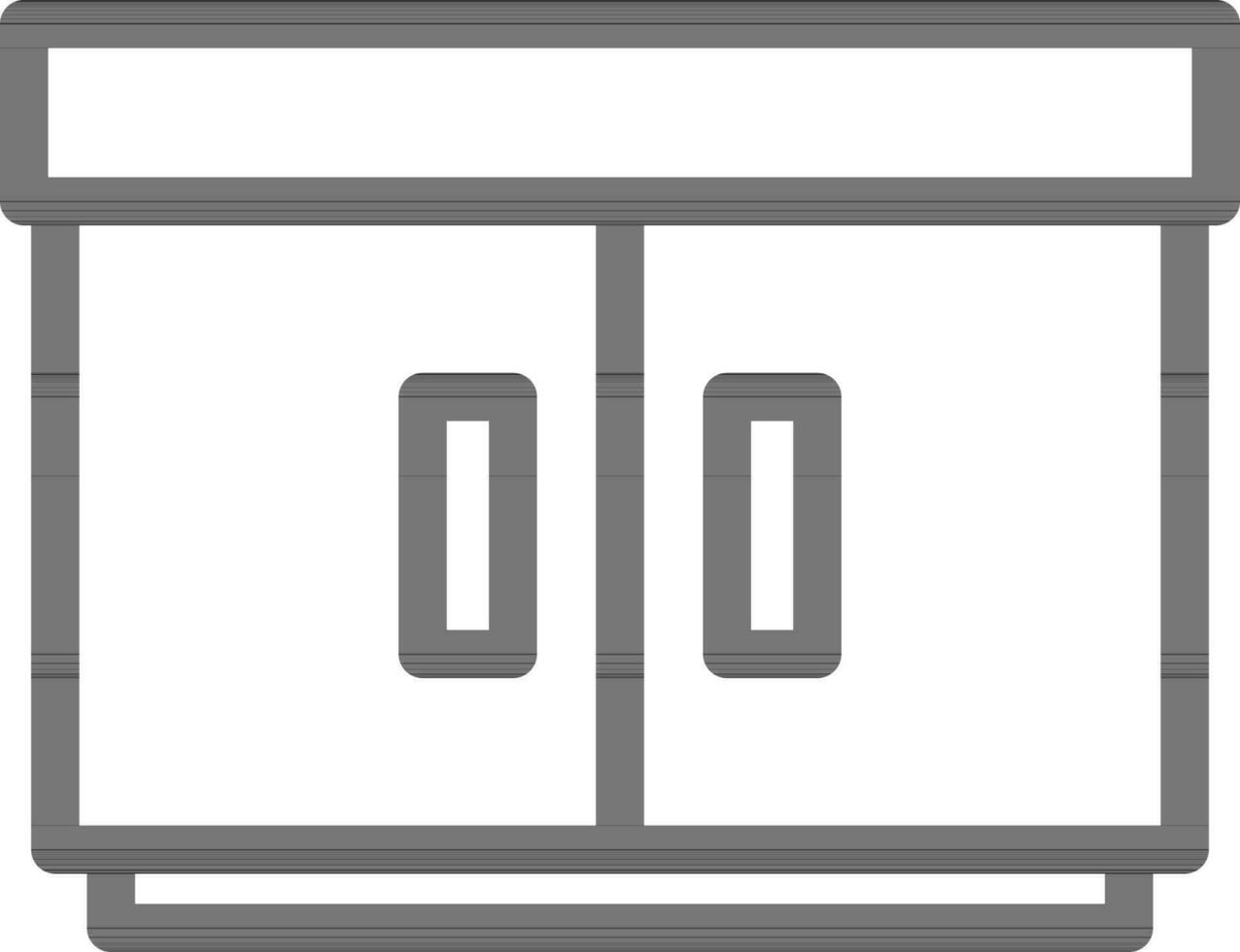 Line Art Illustration of Cabinet Icon. vector