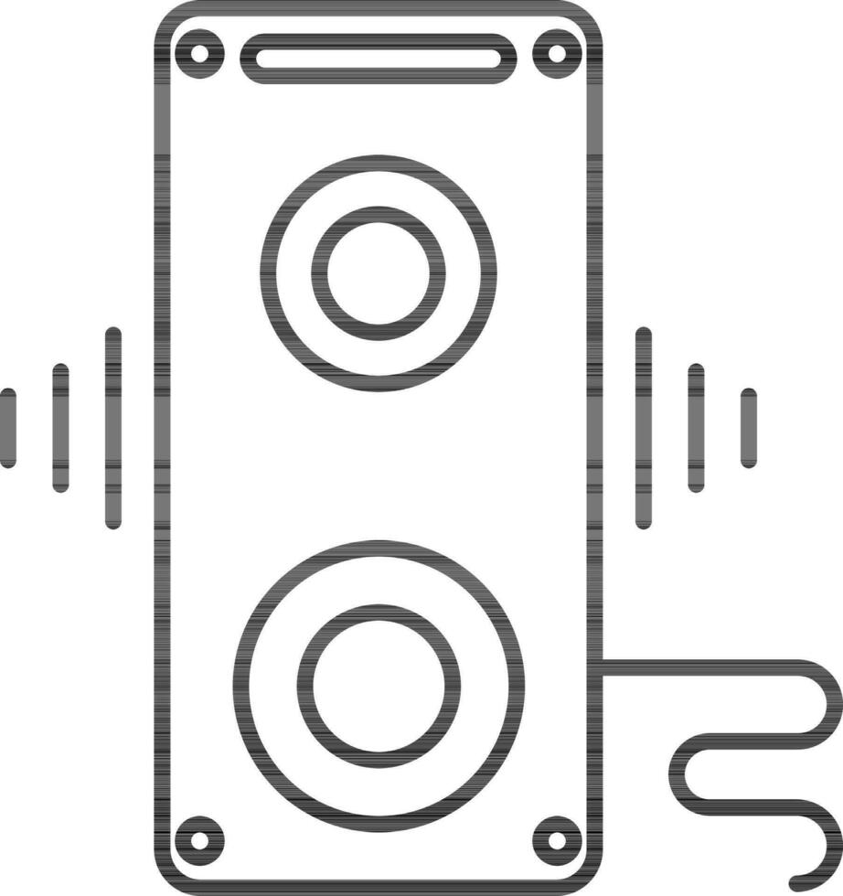 Line art speaker icon in flat style. vector