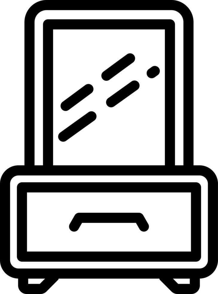 Line Art Illustration of Dressing Table Icon. vector