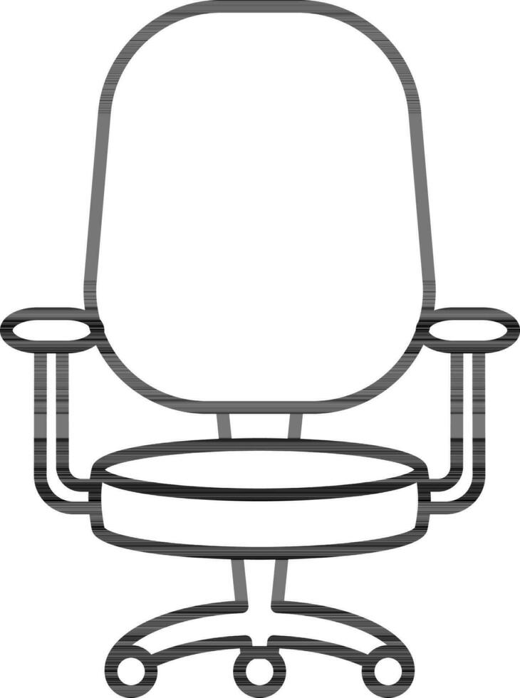 Office chair icon in thin line art. vector