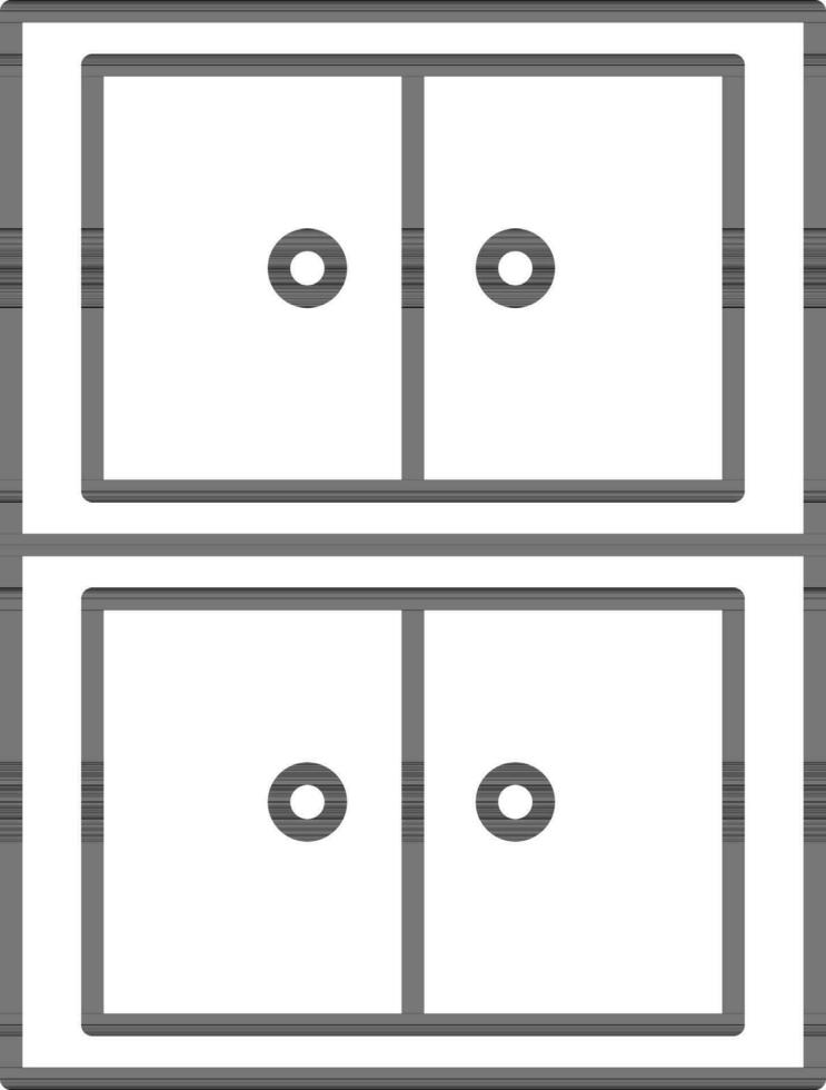 Black line illustration of cupboard icon. vector