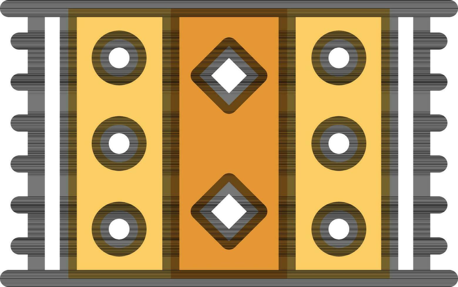Mat or Carpet Icon in Yellow and Light Brown Color. vector