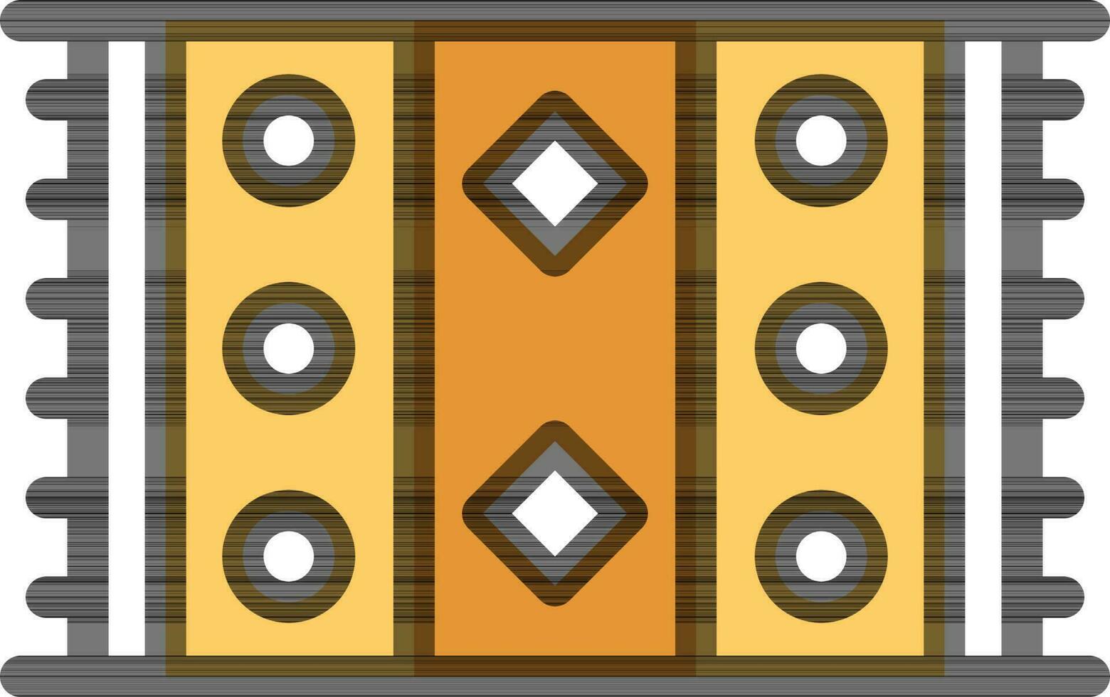 Mat or Carpet Icon in Yellow and Light Brown Color. vector