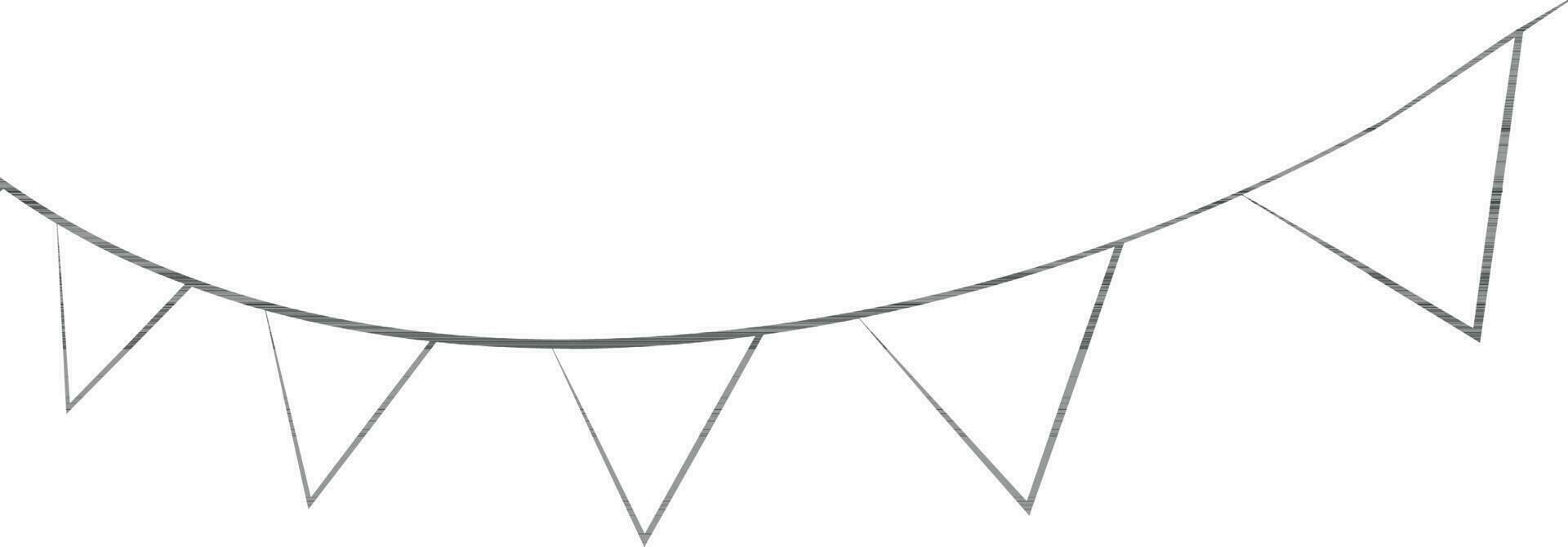 Hand drawn bunting flags in flat style. vector