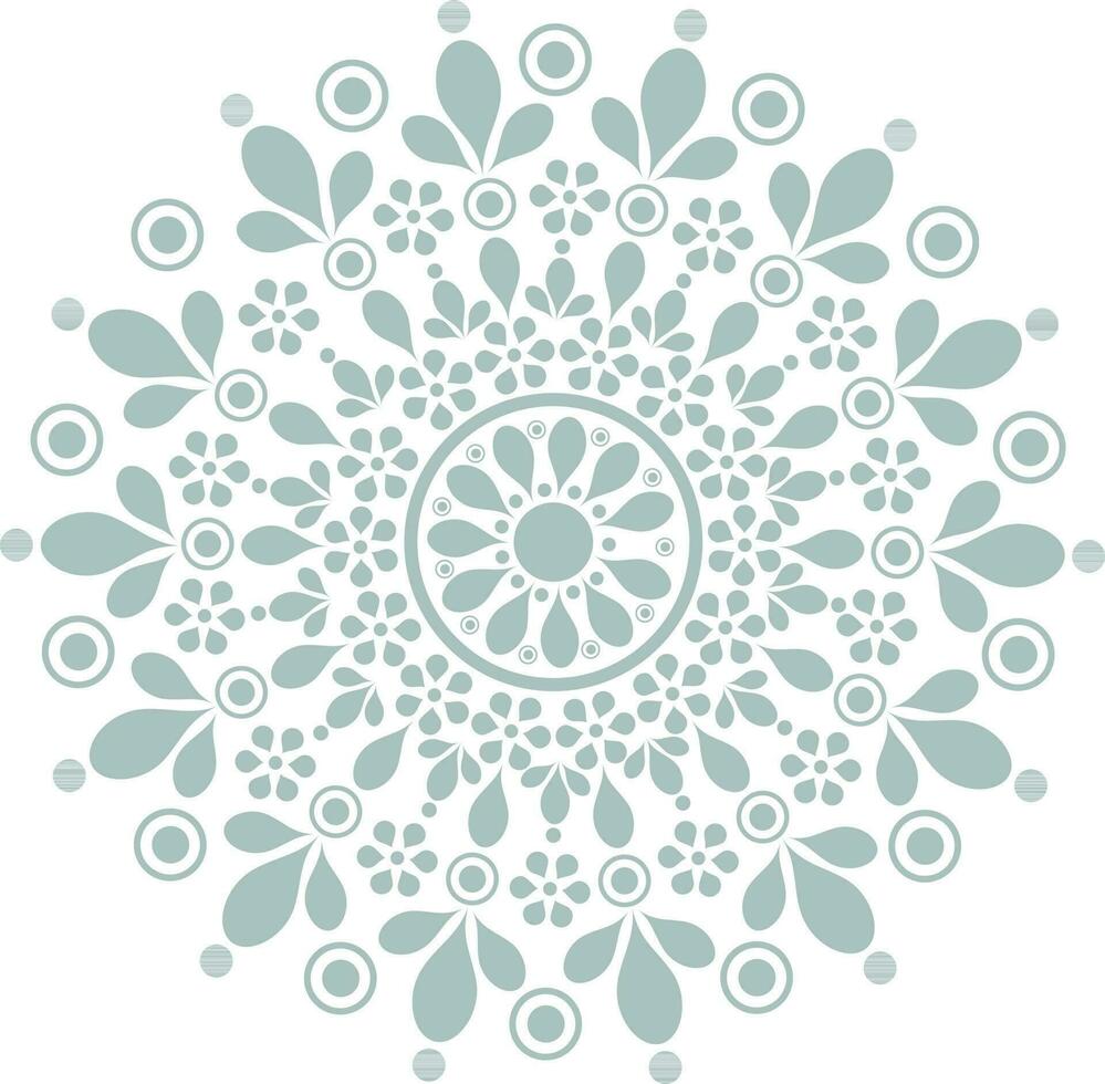 Floral design decorated rangoli for festival. vector