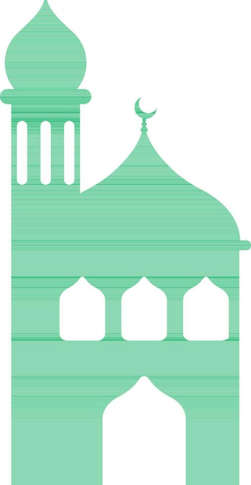 Mosque with minaret on white background. vector