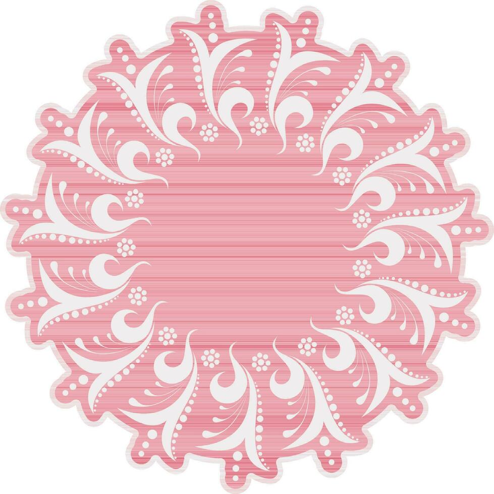 Decorative rounded frame design in pink color. vector