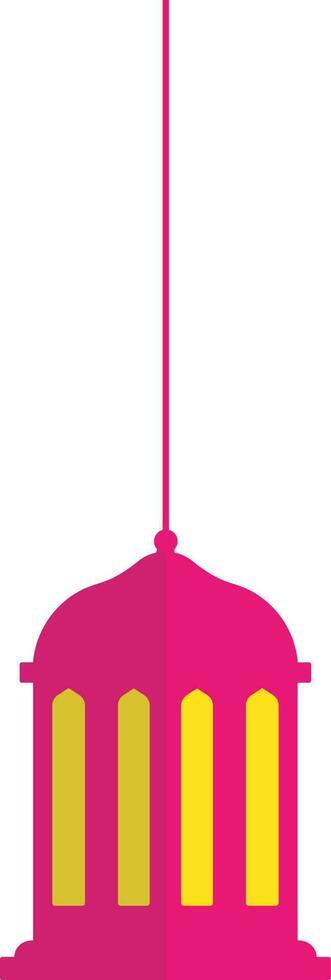 Hanging lantern made by pink and yellow color. vector