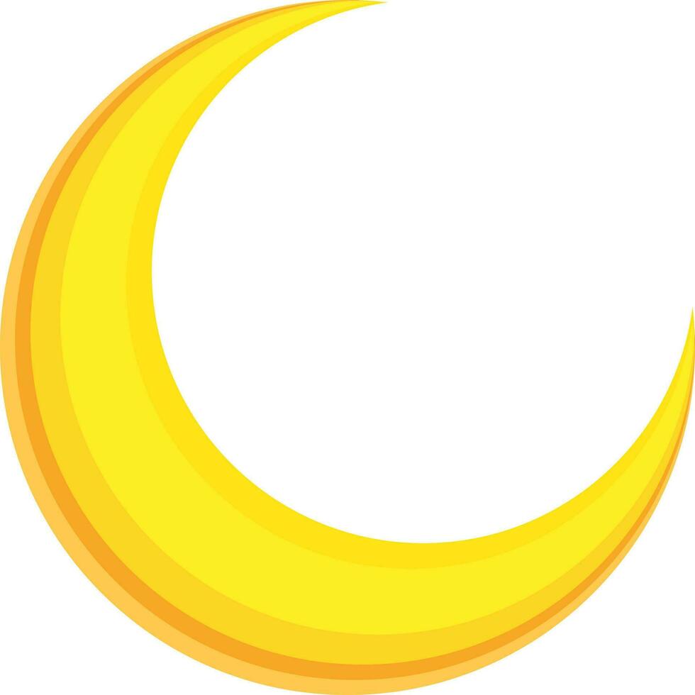 Shiny yellow moon on white background. vector