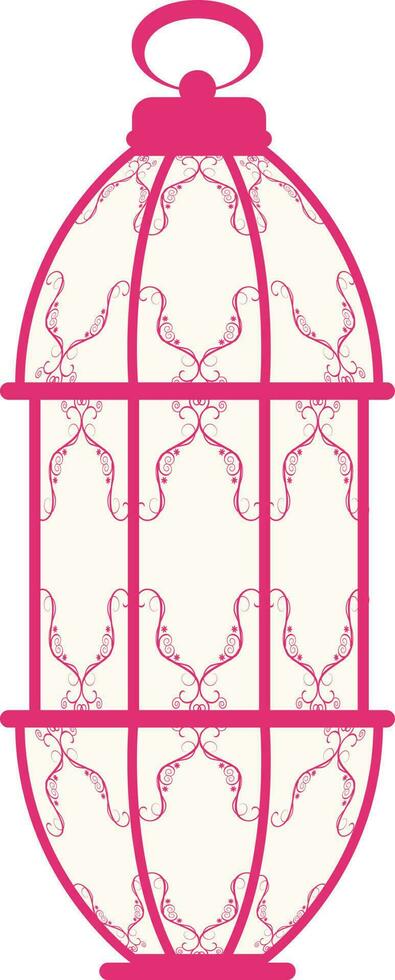 Abstract pink traditional lantern. vector