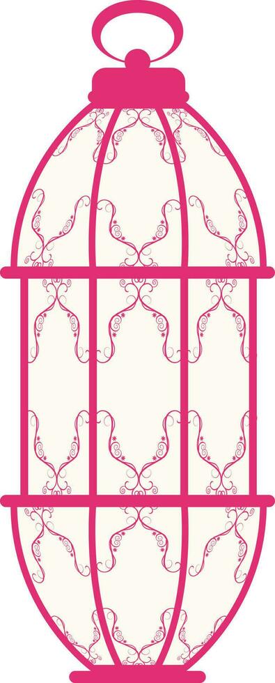 Abstract pink traditional lantern. vector