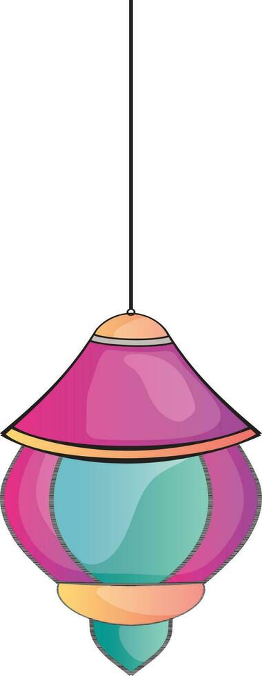 Hanging lantern on white background. vector