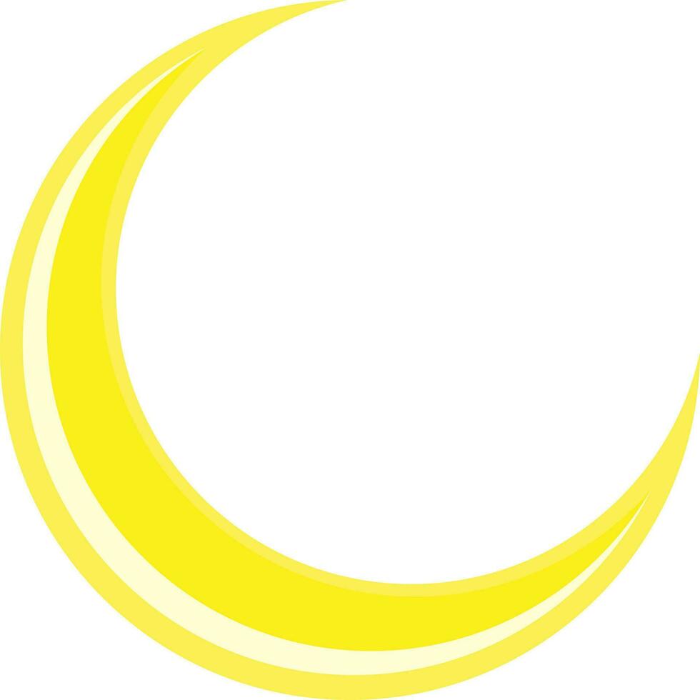 Shiny yellow moon on white background. vector