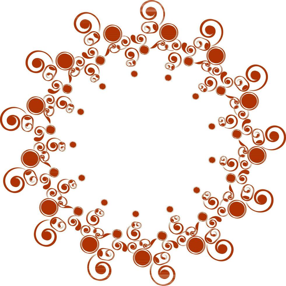Floral abstract design pattern in circular form. vector