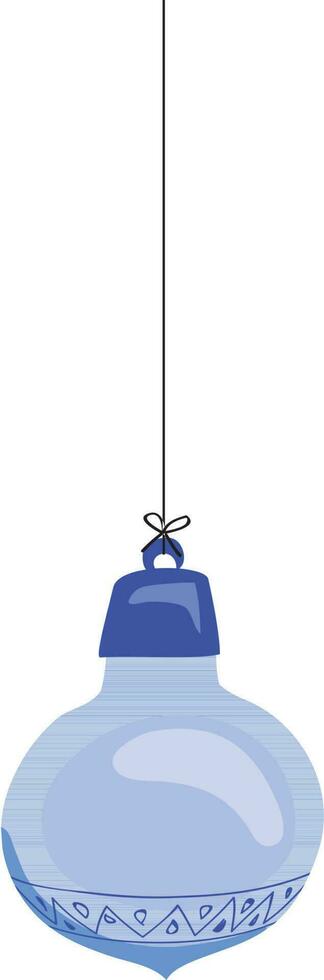 Abstract blue hanging lantern. vector