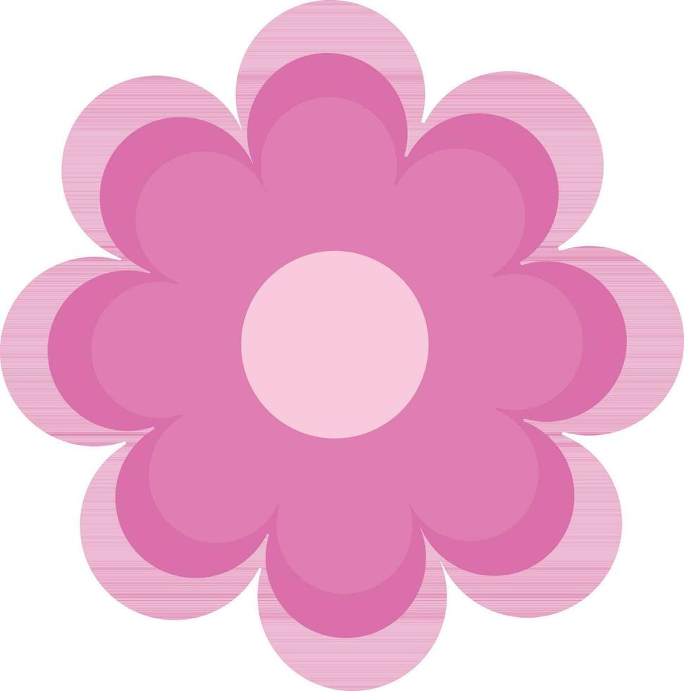 Pink flower design in flat style. vector