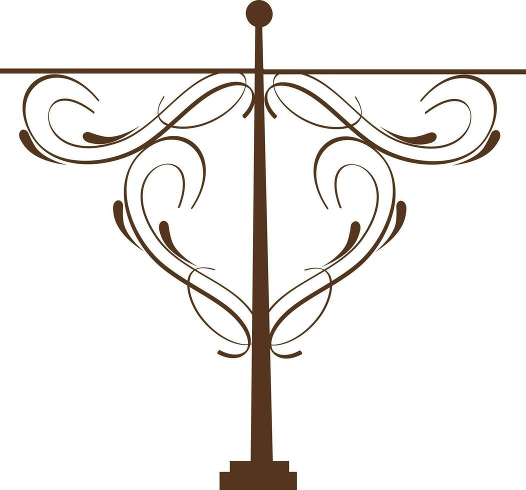 Wrought iron signage with ornamental design. vector