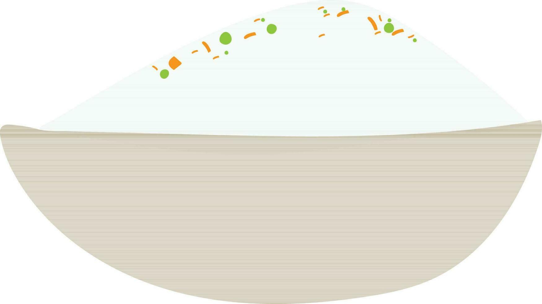 Flat illustration of fried rice in bowl. vector