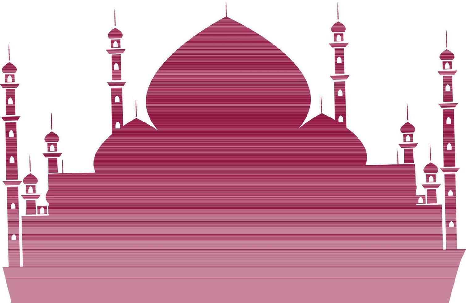 Flat style illustration of mosque with minaret. vector
