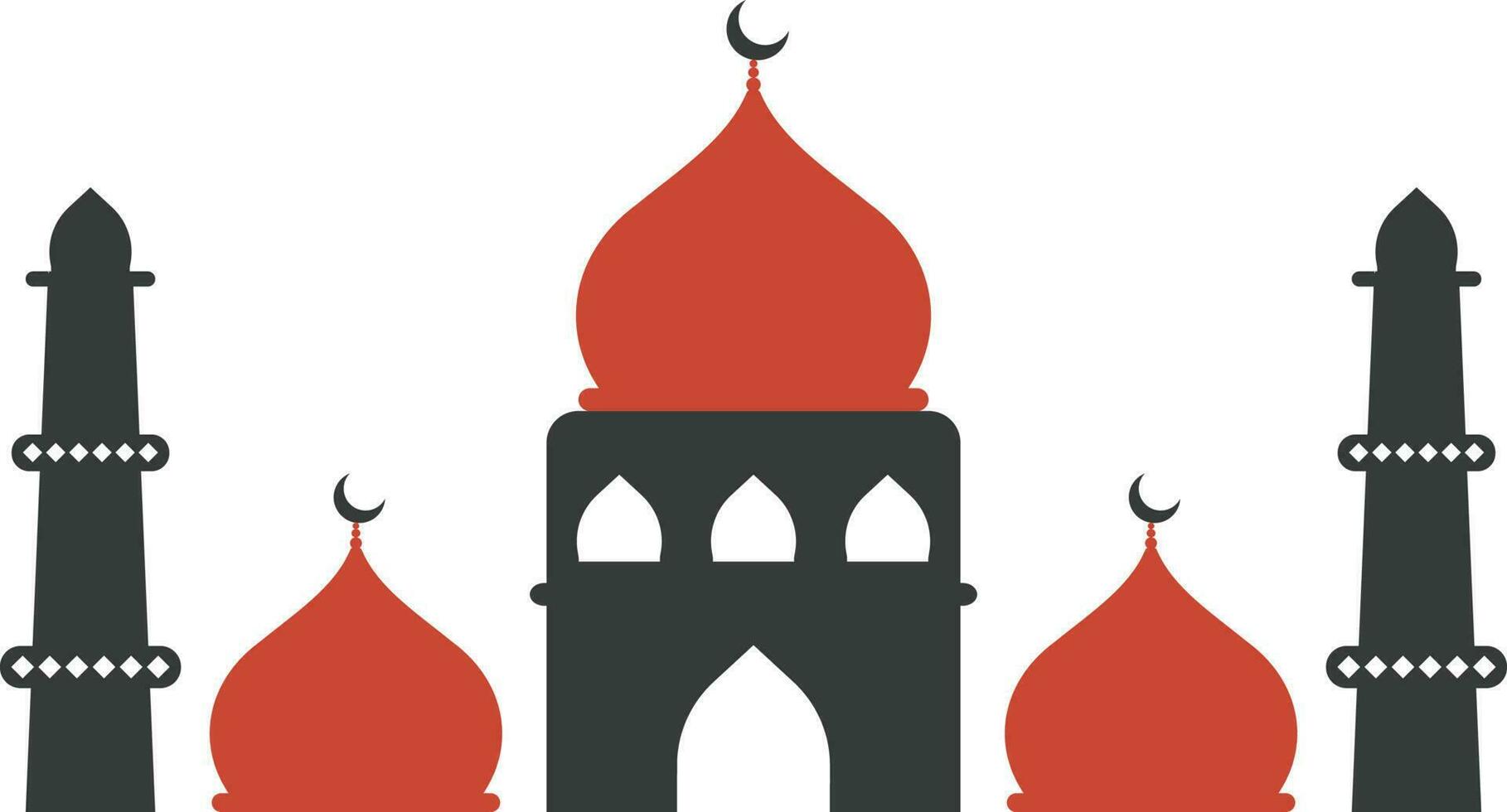 Beautiful mosque with minaret. vector