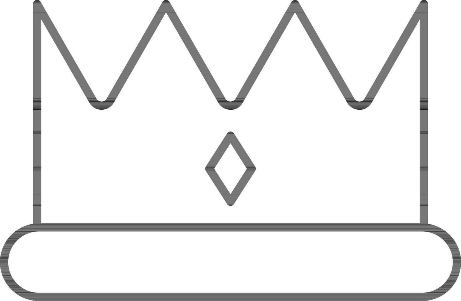 Flat Style of Crown Icon in Black Outline. vector