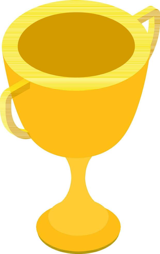 3D Yellow Trophy Cup Icon on White Background. vector