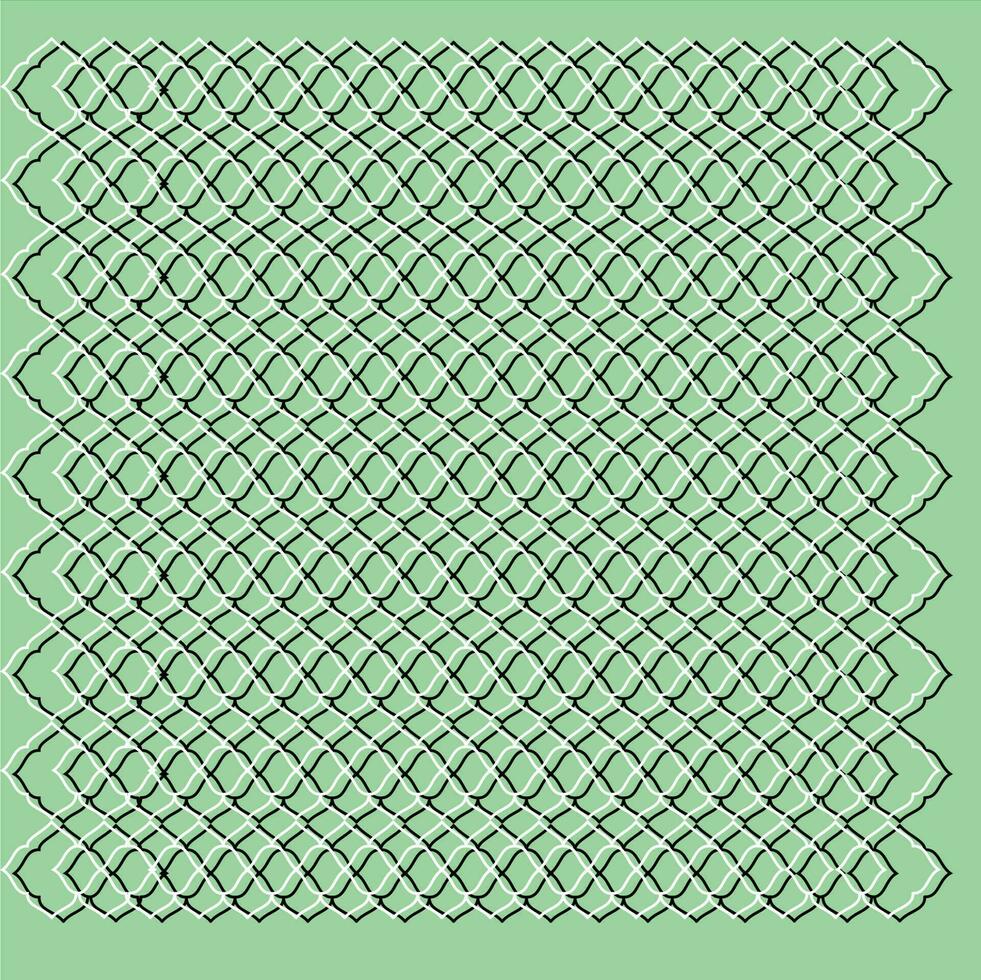 Line art of abstract design pattern on green background. vector