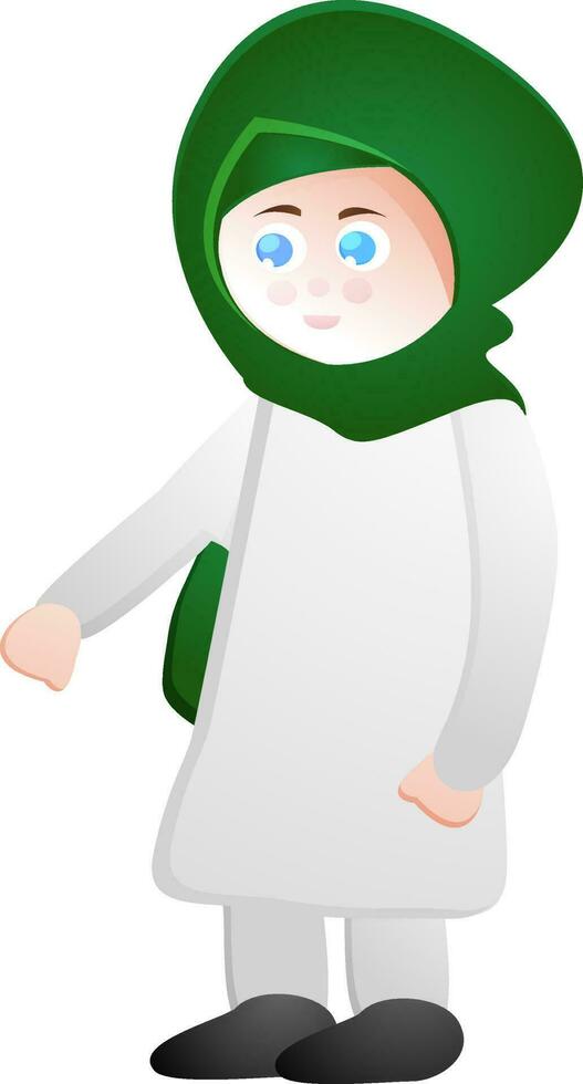 Cartoon character of a muslim girl. vector