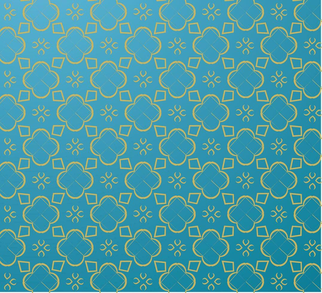 Floral abstract design pattern on blue color background. vector