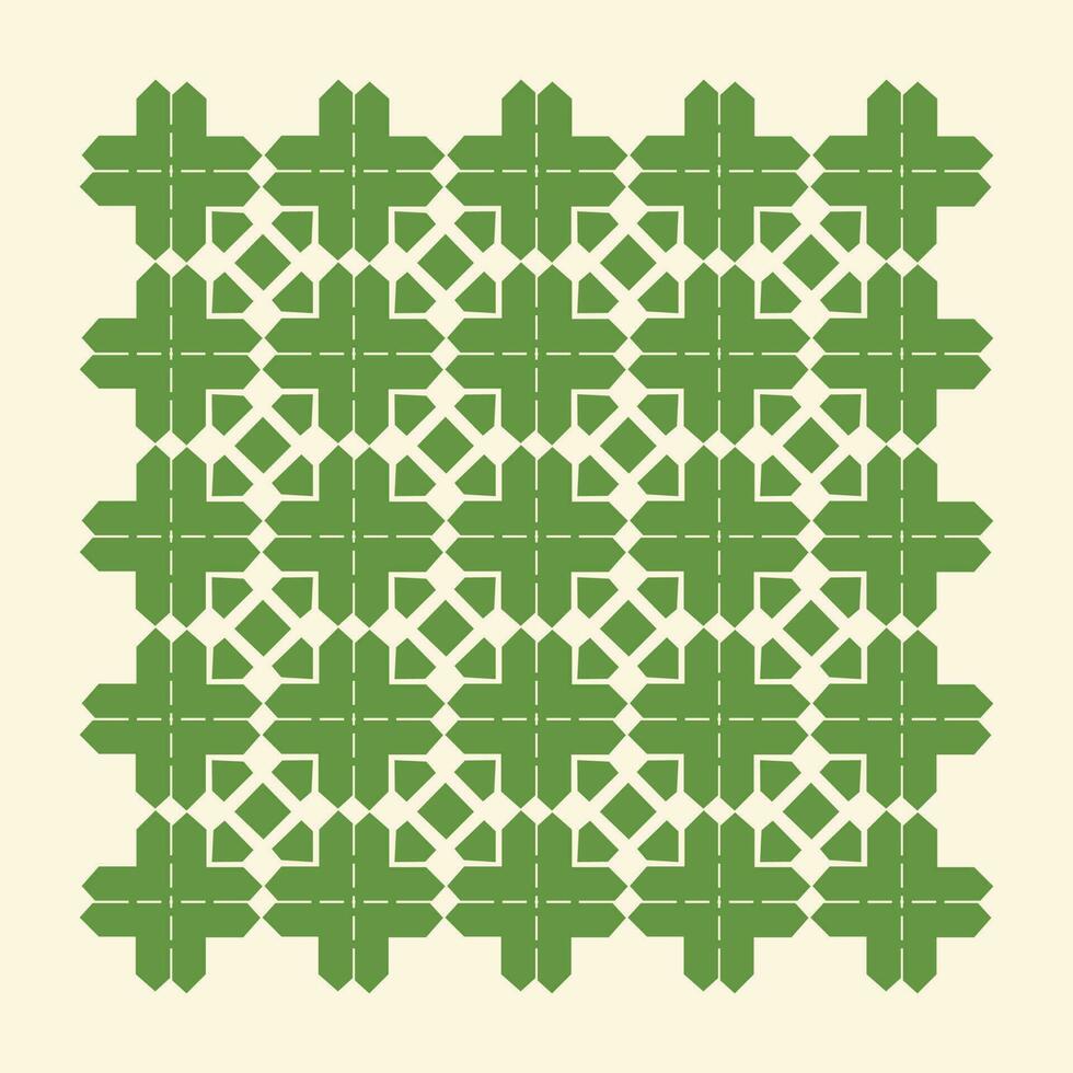 Abstract monochrome islamic design pattern in green color. vector