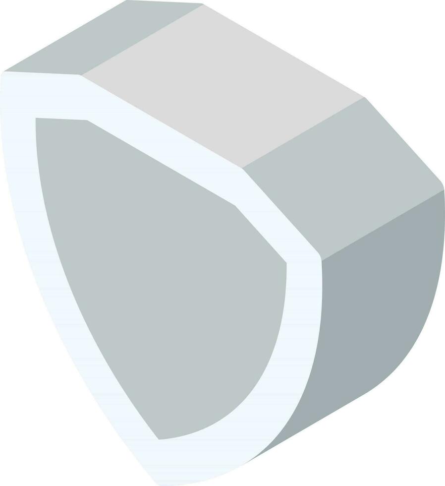 Grey Shield Icon in 3D Style. vector